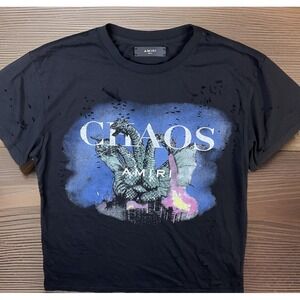 Amiri T-Shirt Chaos Distressed Graphic Tee Authentic Crewneck Men Sz S Italy